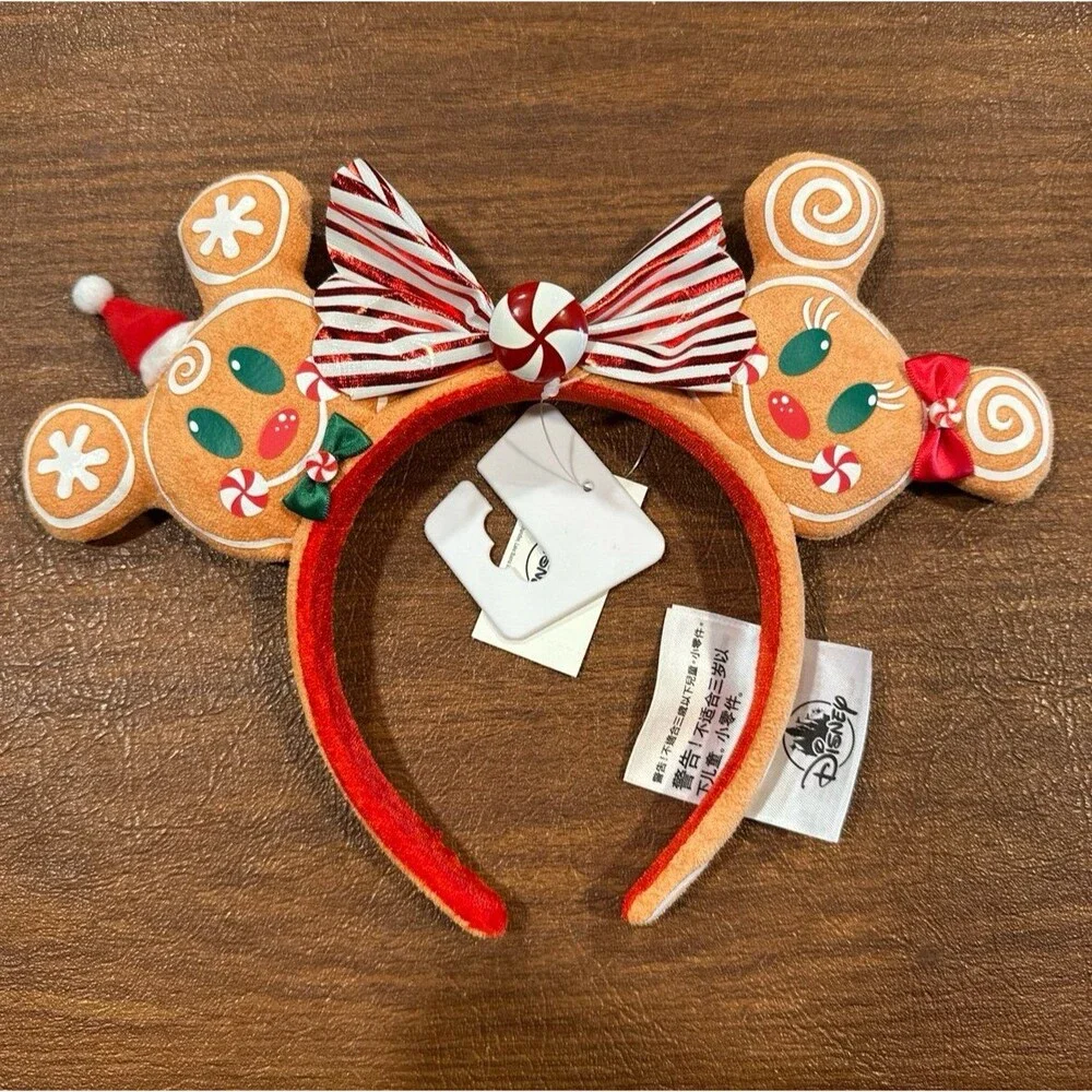 Disney Parks Christmas Holiday Gingerbread Ears Headband